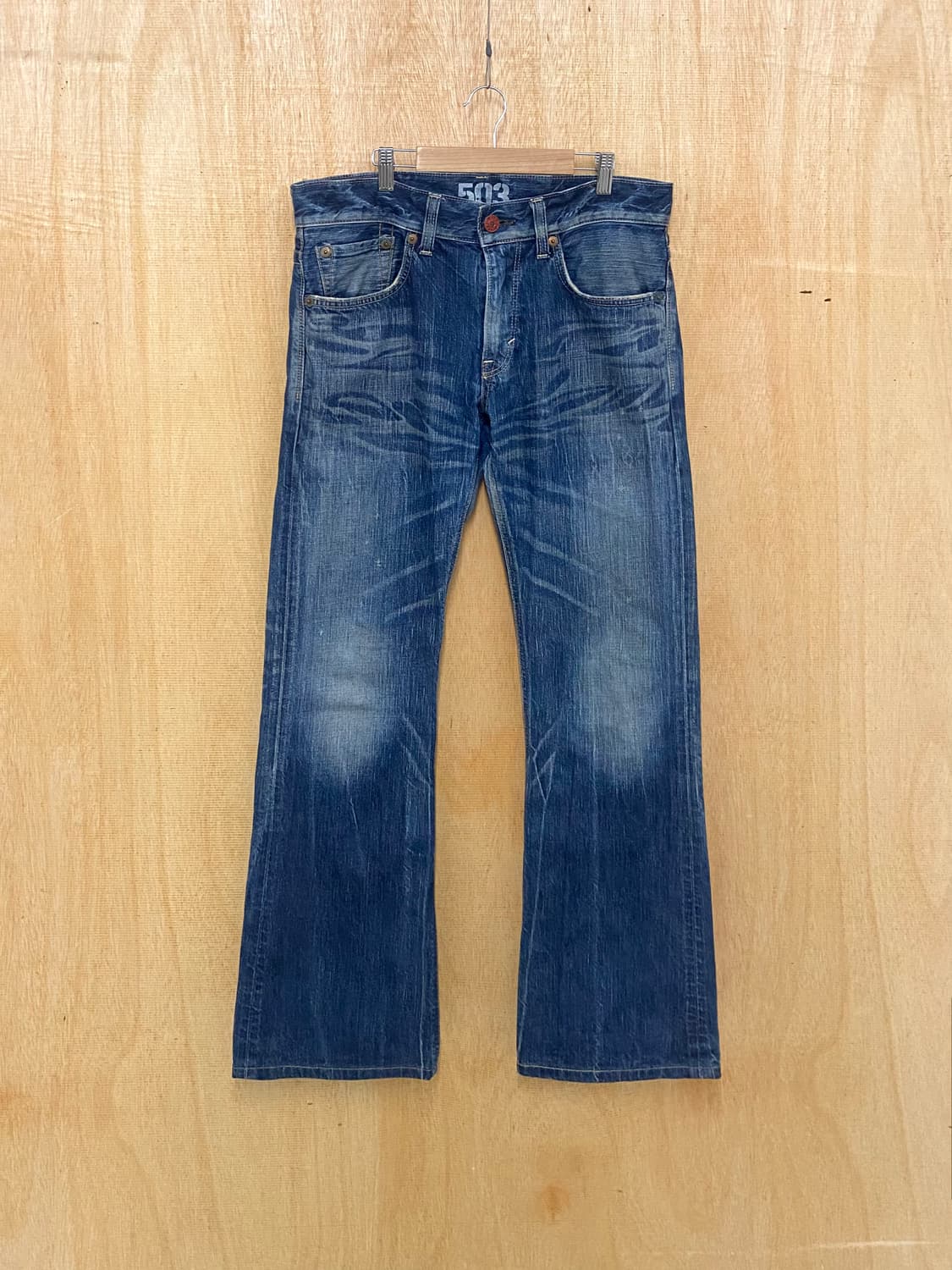 00's EDWIN blue trip 503 flare denim 상품이미지3