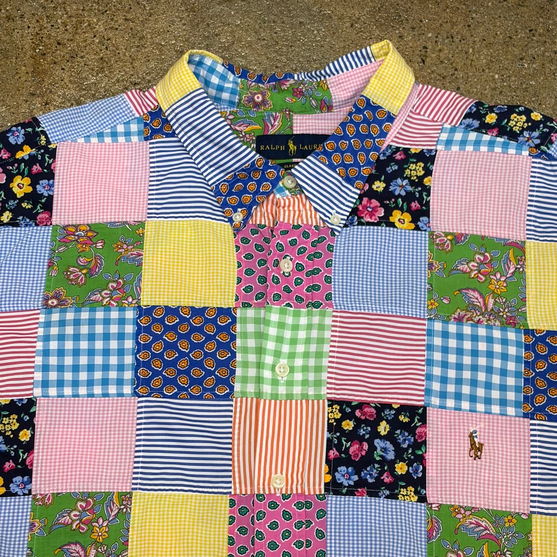 새상품급 미국 빈티지 폴로랄프로렌 패치워크 빅사이즈 오버핏 셔츠 상품이미지3