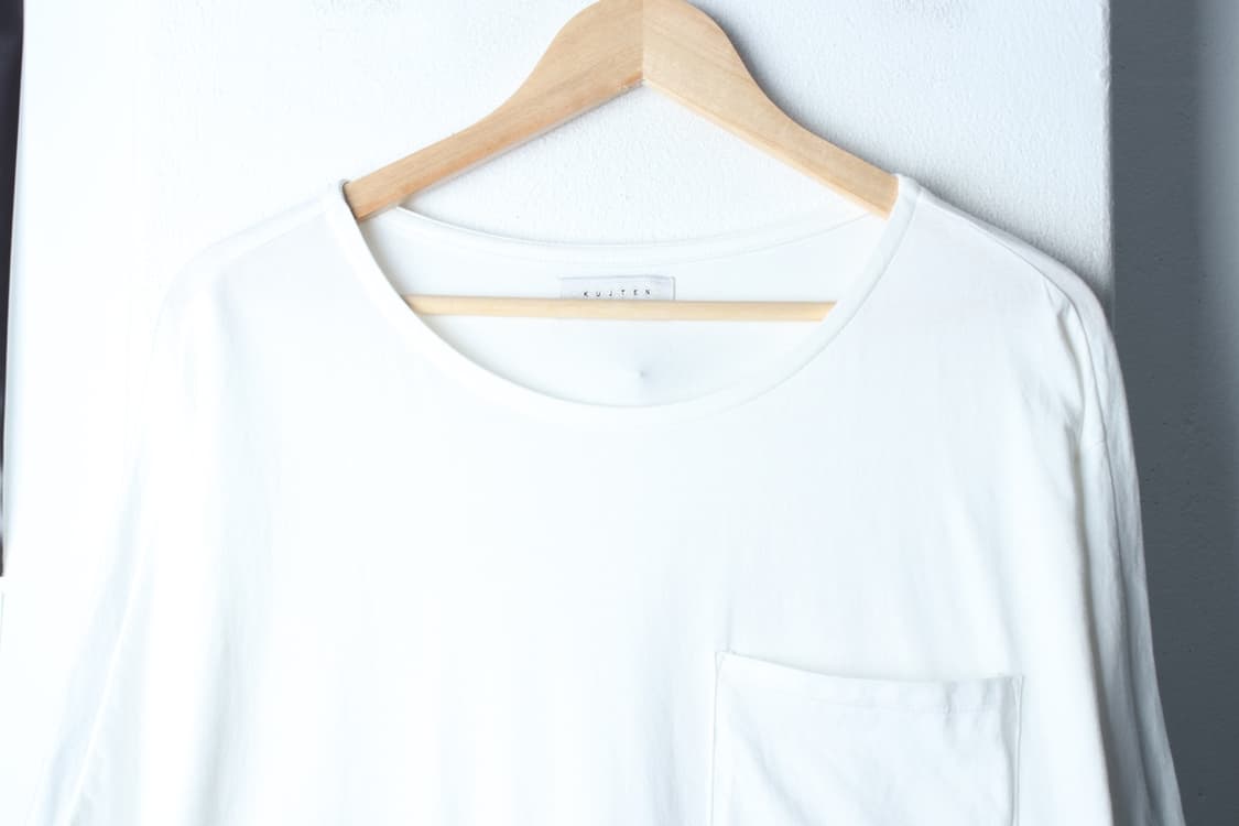 W(XL) 쿠즈텡 반팔 티셔츠 오버핏 화이트 무지 포켓-H30215 상품이미지3
