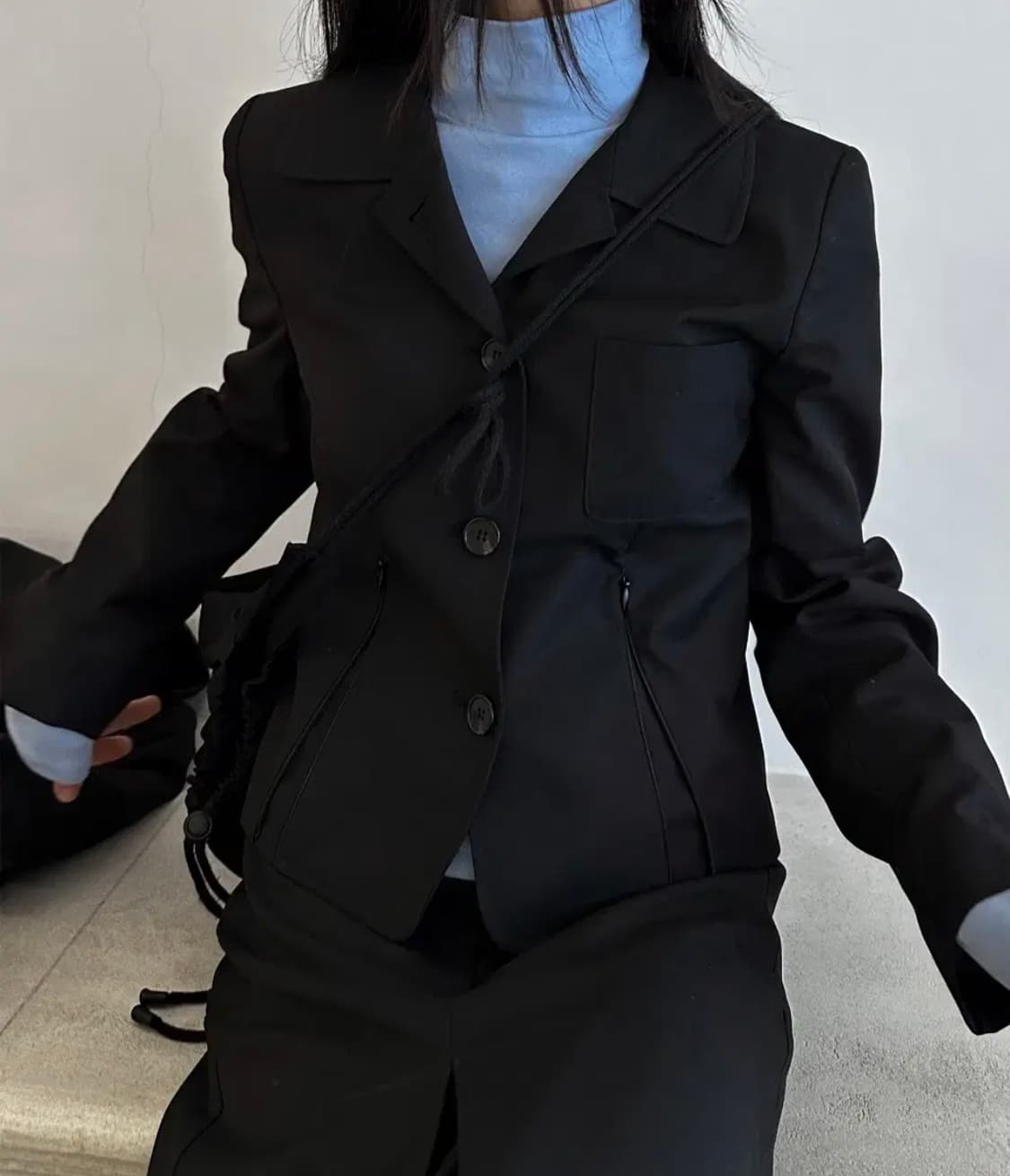 우화 MAISON BOUTON JK BLACK 블랙 자켓 상품이미지1