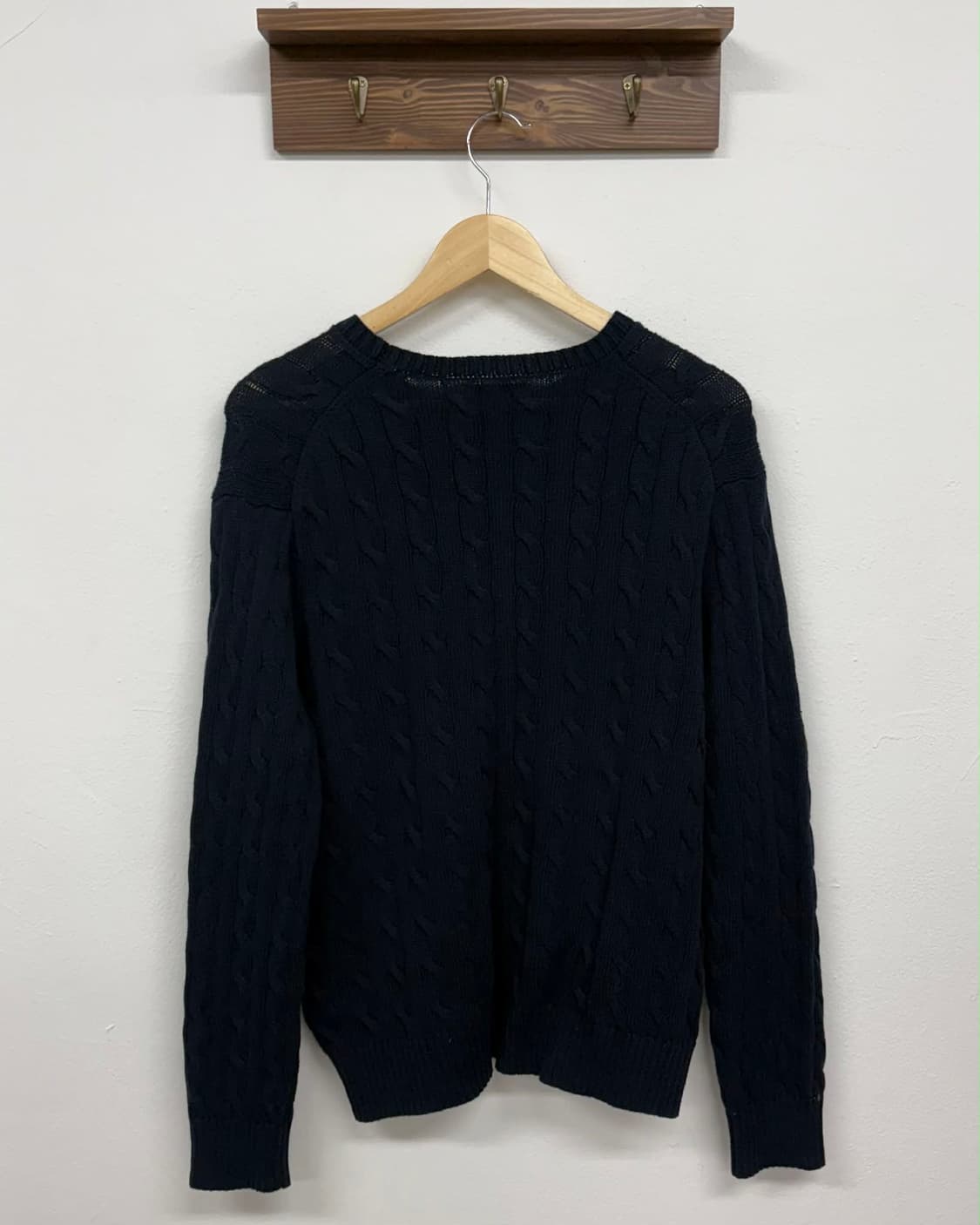 [L] 폴로 랄프로렌 네이비 코튼 케이블 니트 스웨터 상품이미지2
