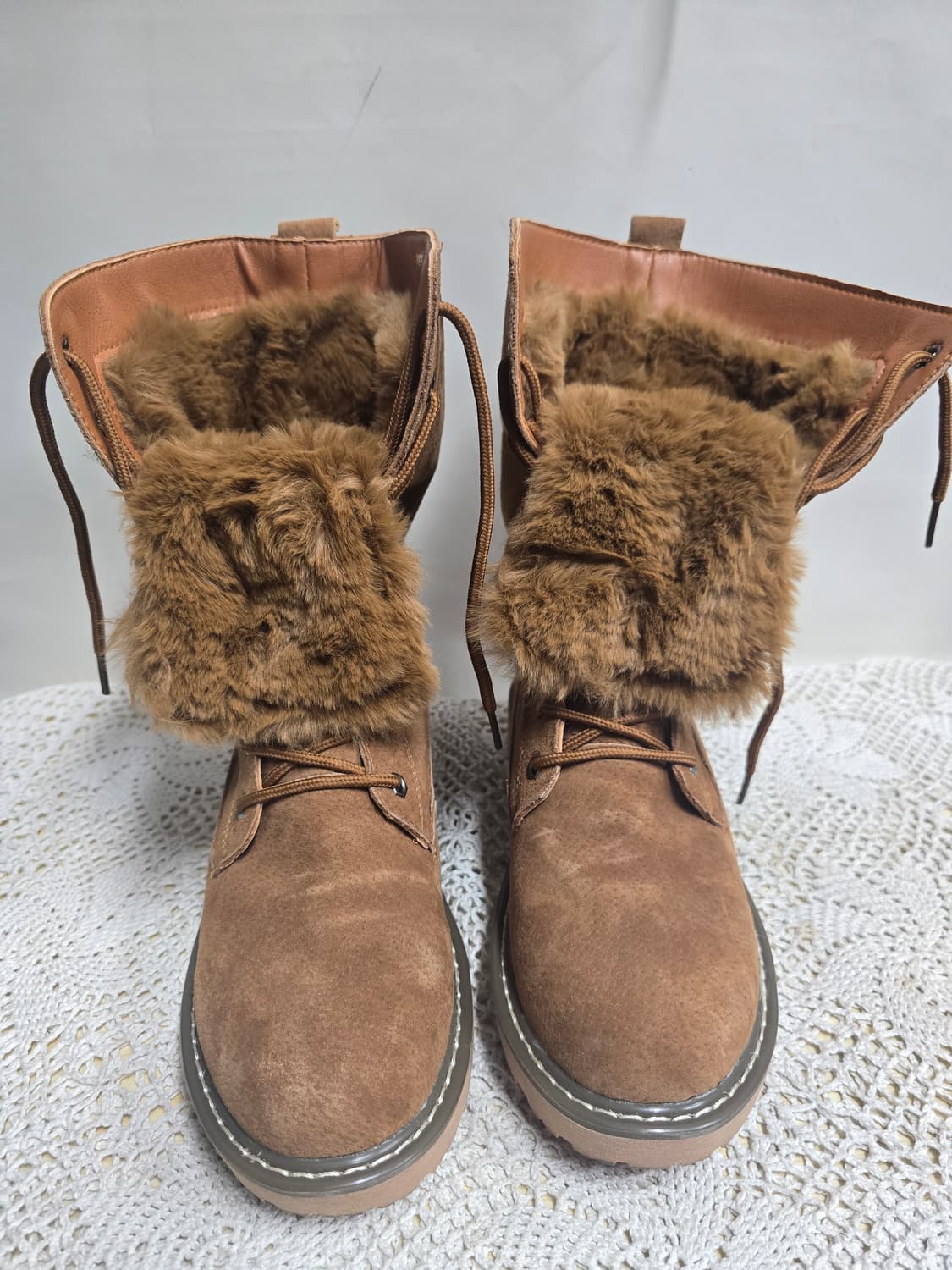 스웨이드 털 안감 브라운 워커 부츠 245 상품이미지7