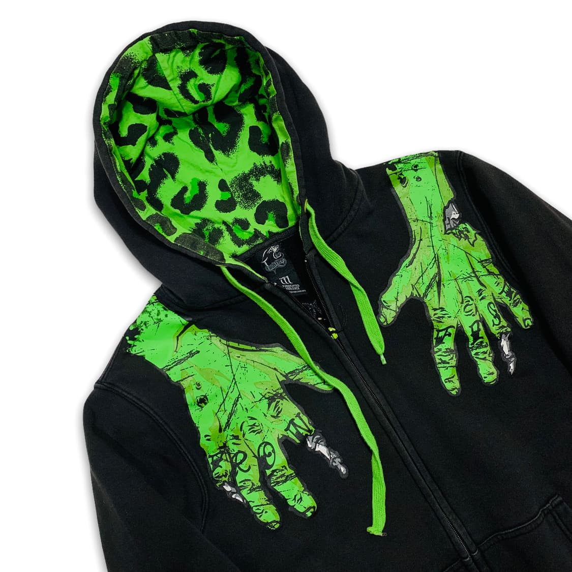 펑크 좀비 아트 호피 패턴 후디집업 상품이미지4