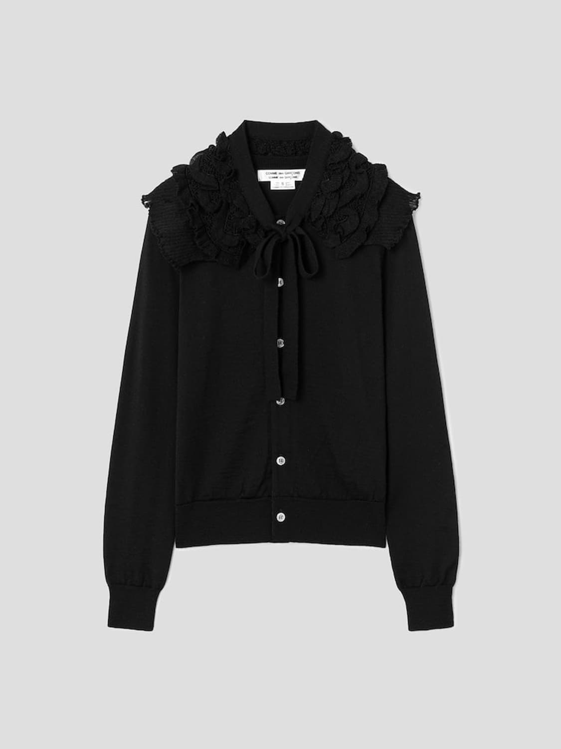 (새상품)25ss 꼼데가르송 꼼데가르송 탈부착 프릴 카라 가디건 s 상품이미지1