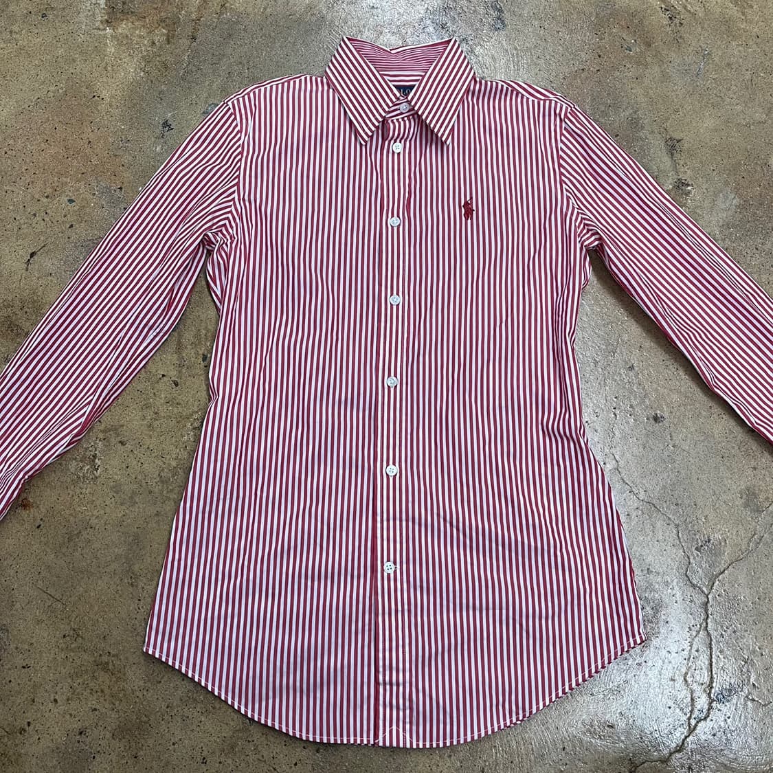 [정품/0] 폴로 랄프로렌 스트라이프 셔츠 레드 b10 상품이미지3