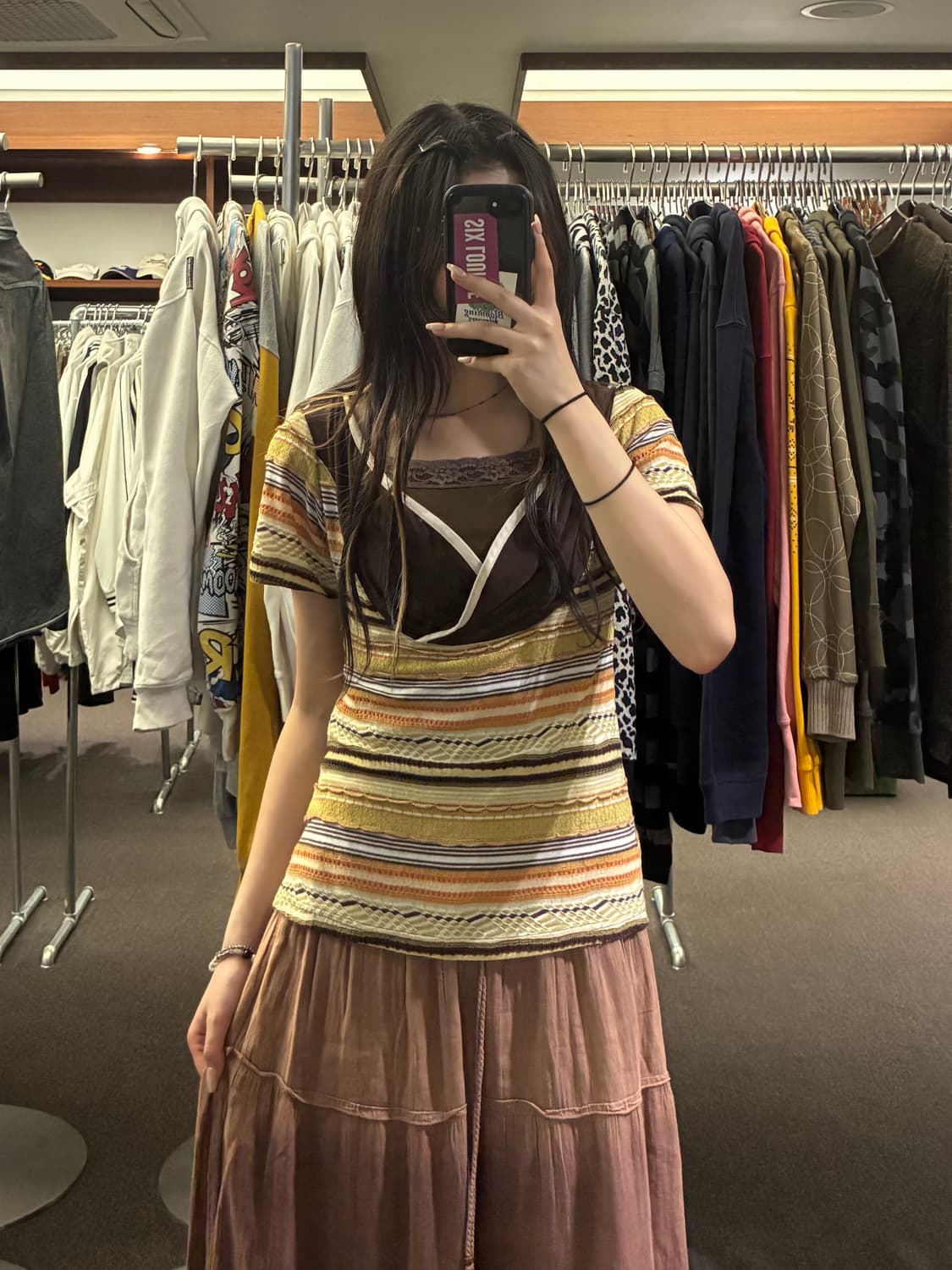 OS)Japanese vintage 보헤미안 v넥 반팔 상품이미지1