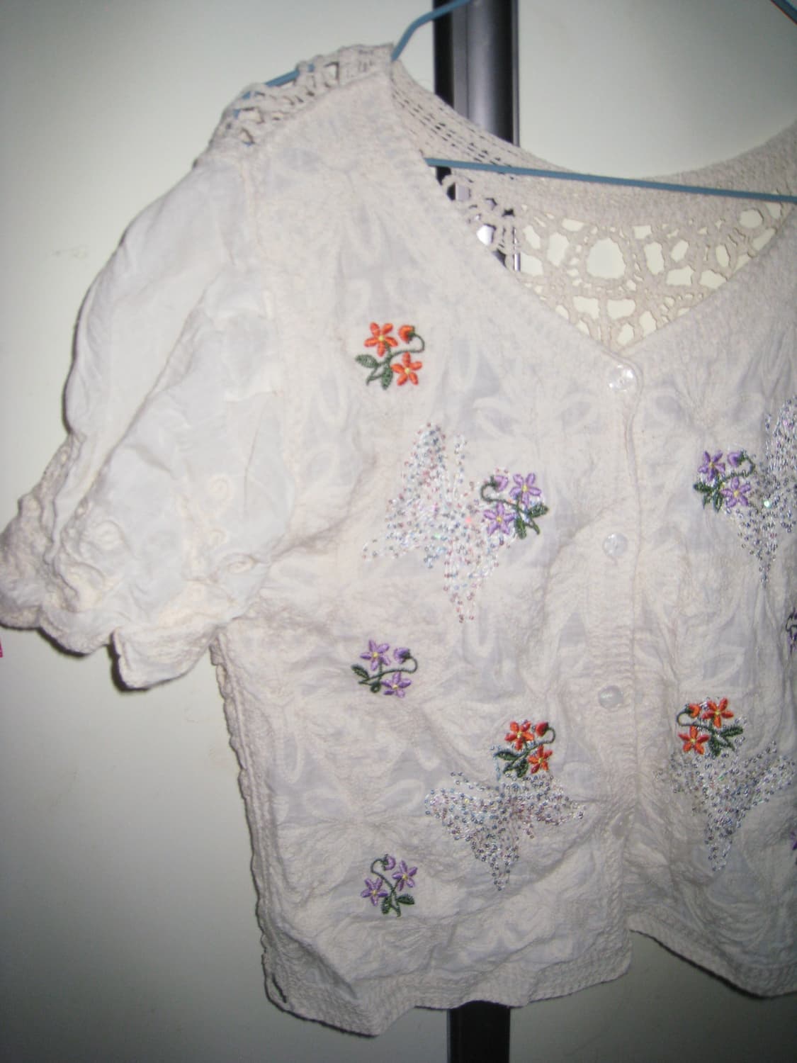 플라워 레이어드 모리걸 반팔 가디건 상품이미지2