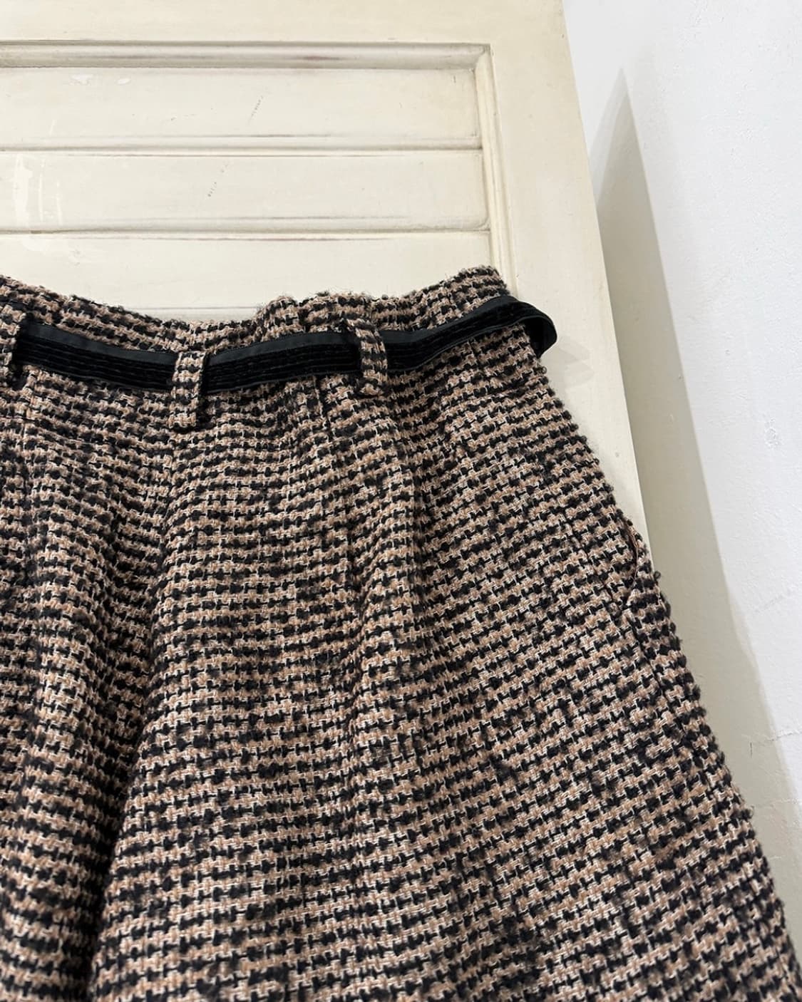 Ribbon Belt Brown Tweed Shorts 상품이미지5