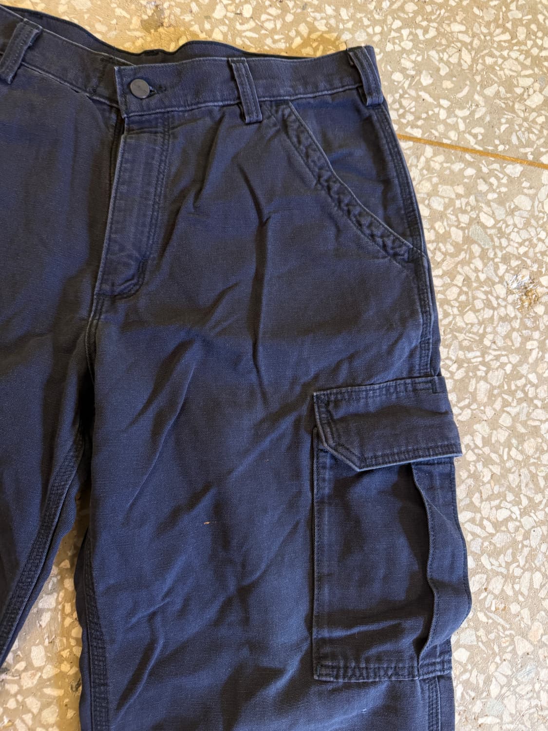 칼하트 카고 워크팬츠 네이비 워시드 36x33 상품이미지4