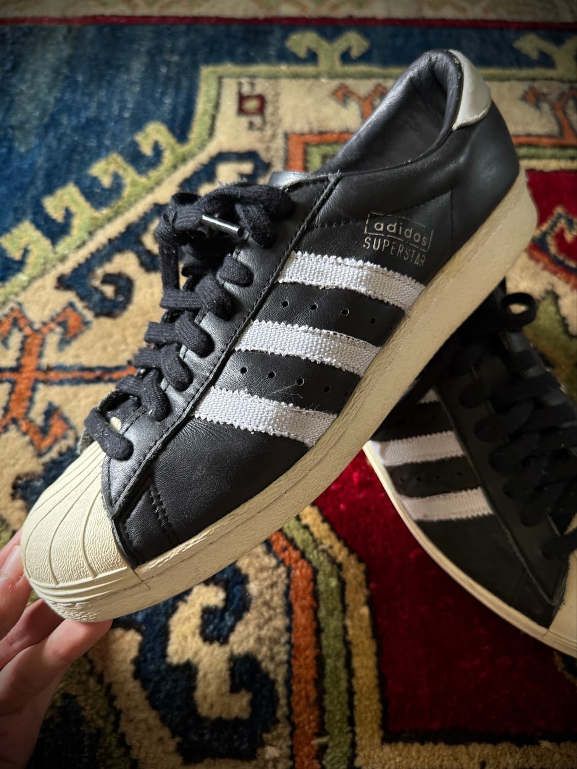 Adidas OG black leather Superstar 상품이미지3