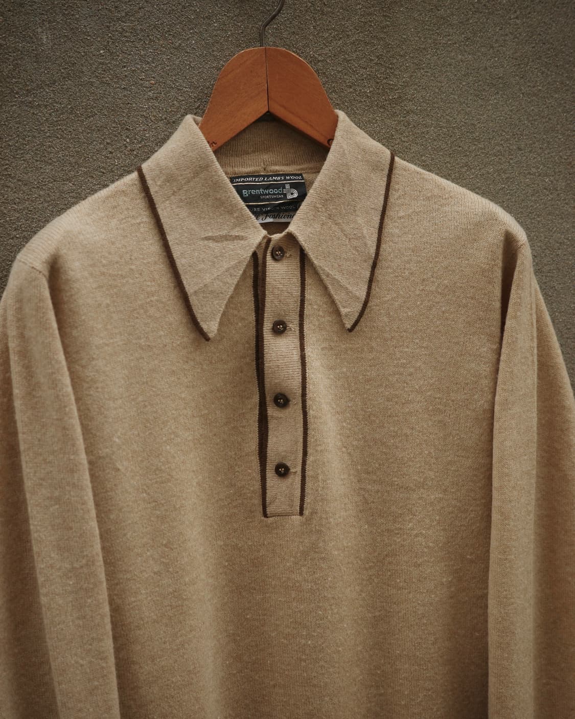 70‘s brentwood 대거카라 니트 폴로셔츠 상품이미지2