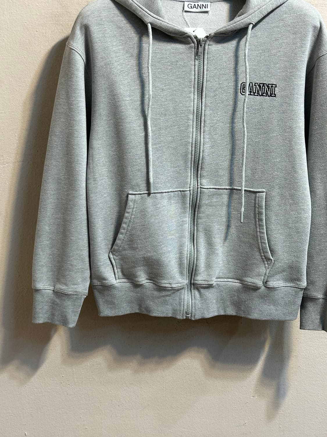 가니 오가닉 코튼 로고 후드집업 상품이미지4