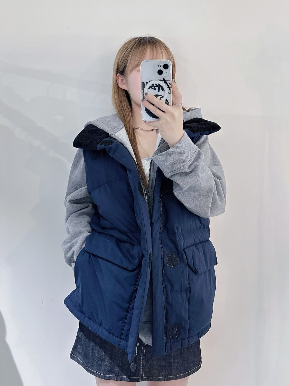 노스페이스 화이트라벨 네이비 다운 패딩조끼 상품이미지1