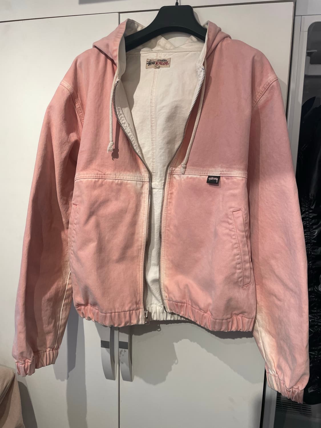 스투시 스프레이 다이 후드 워크 자켓 핑크 L 상품이미지2