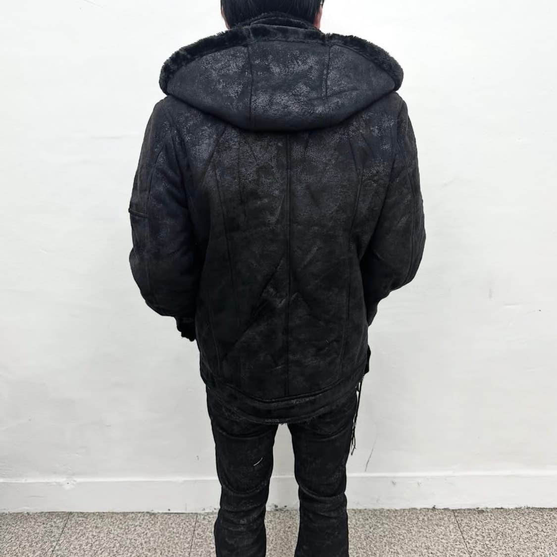 Waxed mouton hood jacket 상품이미지3