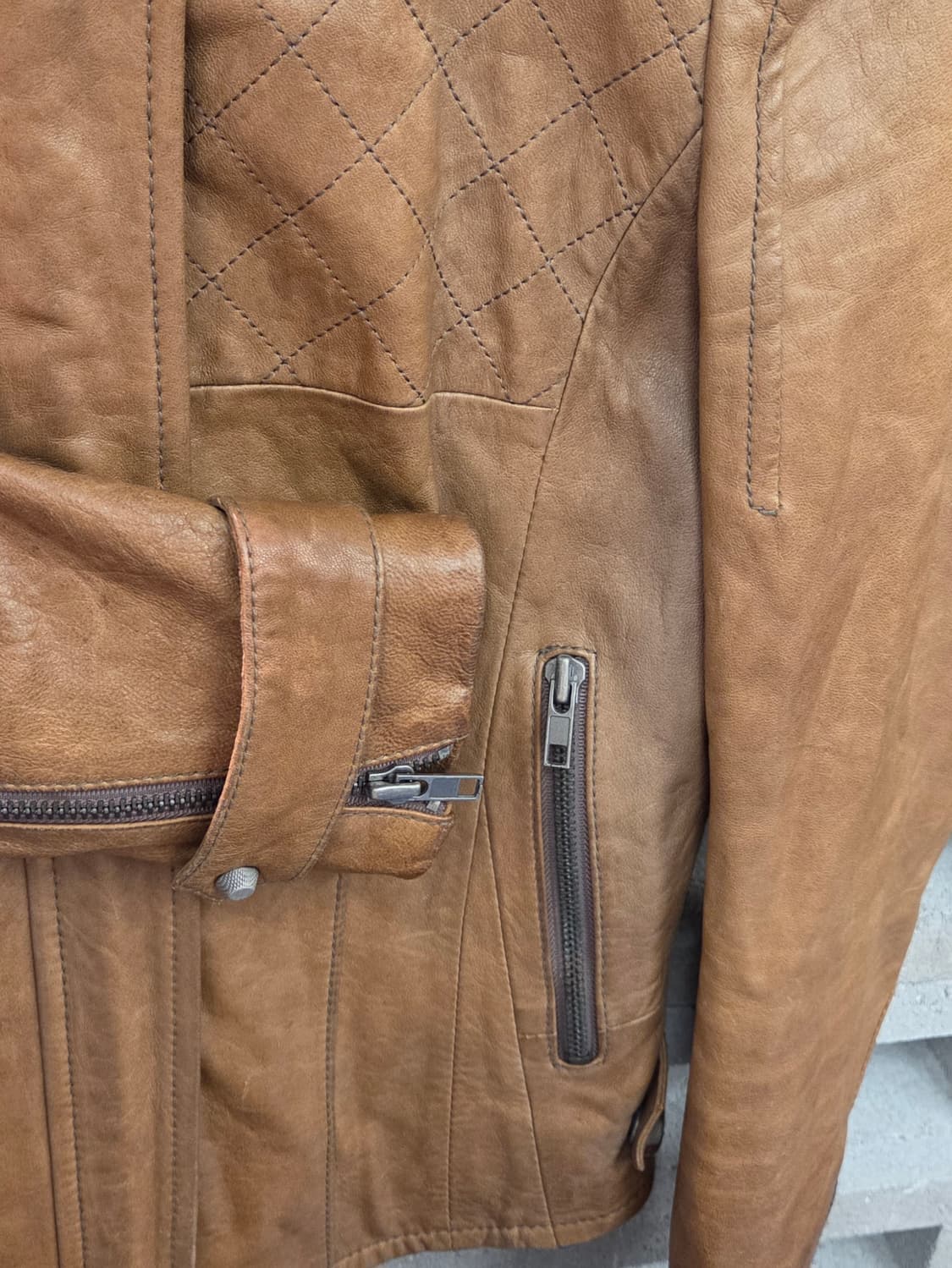 on n on lambskin 양가죽 레더자켓 상품이미지6