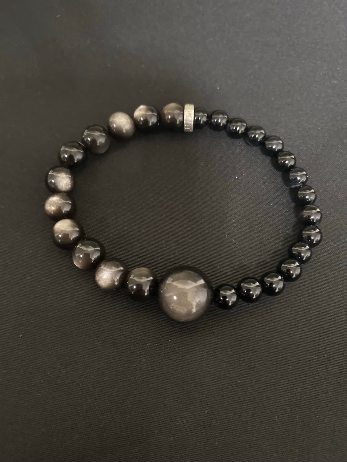 실버 옵시디언 포인트 팔찌 상품이미지1