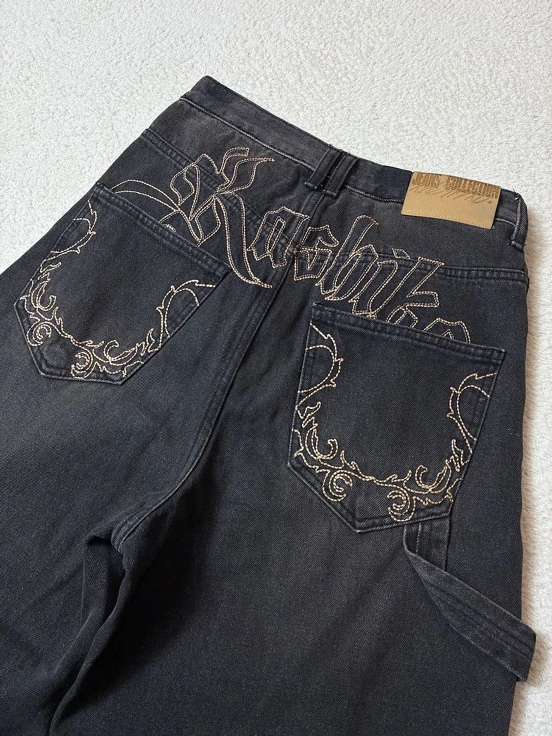 카시코 Kashiko 엠브로이드 논페이드 데님 팬츠 PN6867 상품이미지3