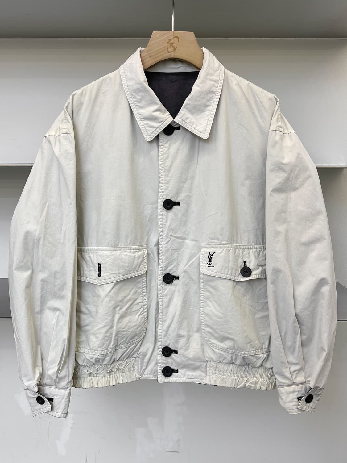 입생로랑 90s YSL 로고 블루종 자켓 상품이미지5