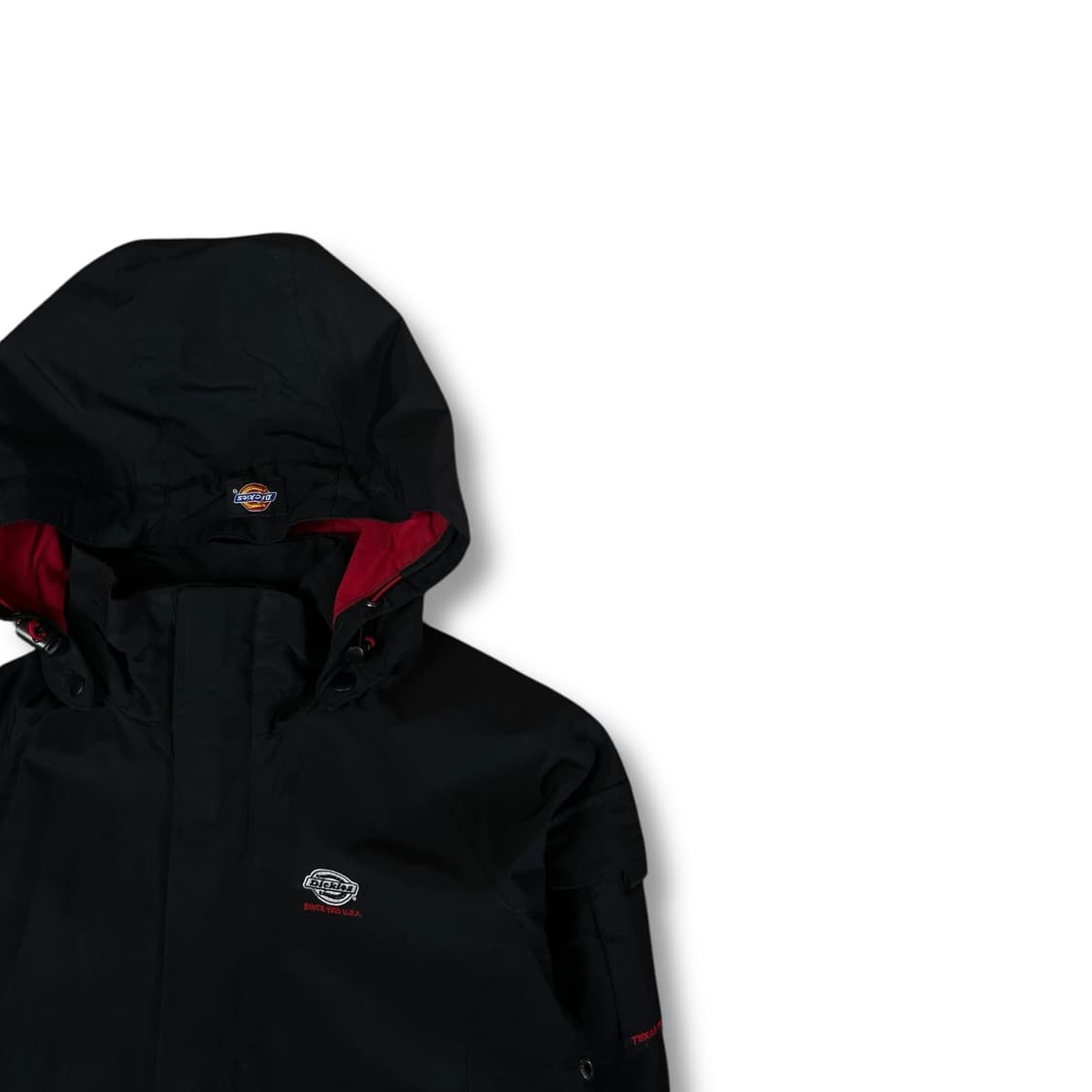 디키즈 블랙 로고 패치 레드 포인트 바람막이 XS 상품이미지2