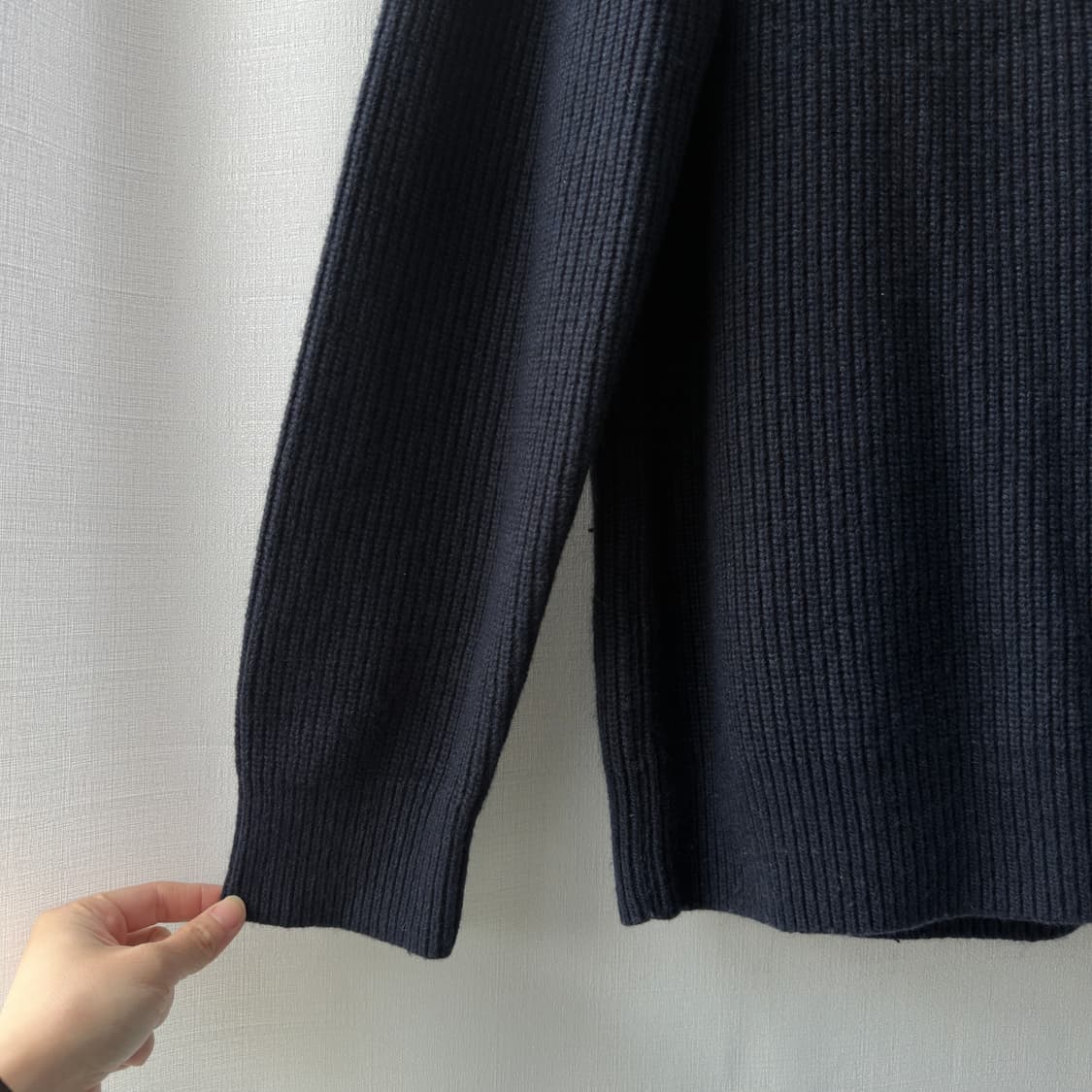Lee 리 울혼방 하프집업 니트 네이비 L 상품이미지3
