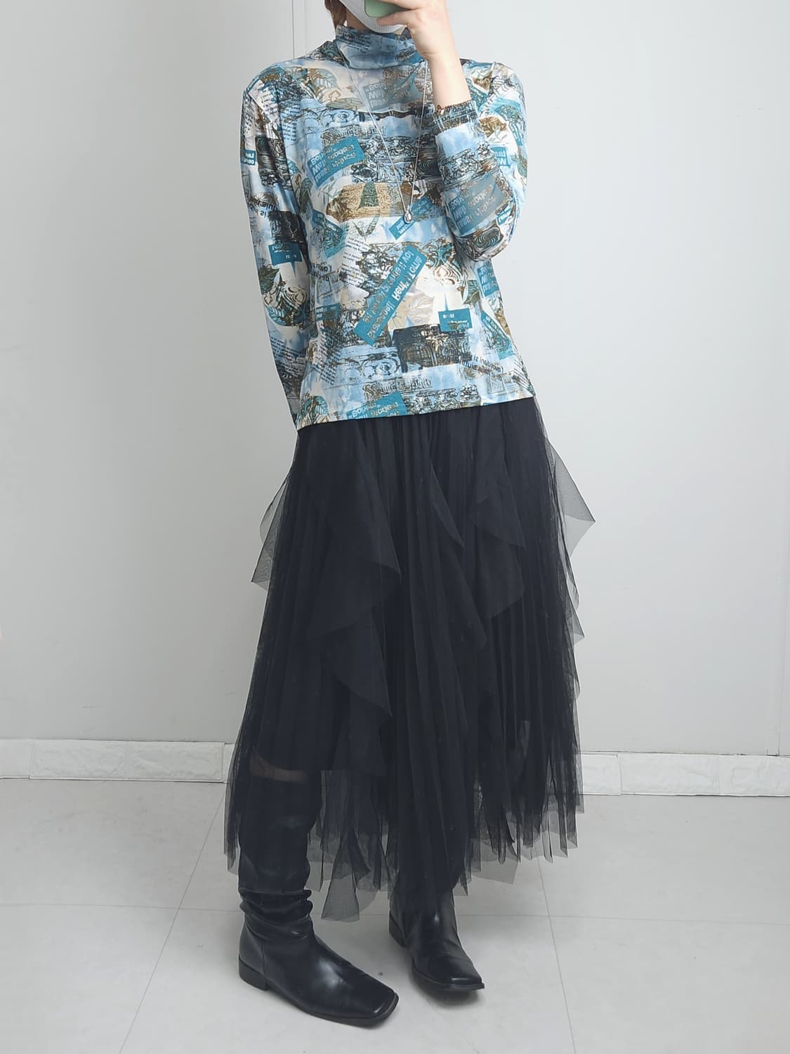 프릴 샤 스커트 상품이미지3