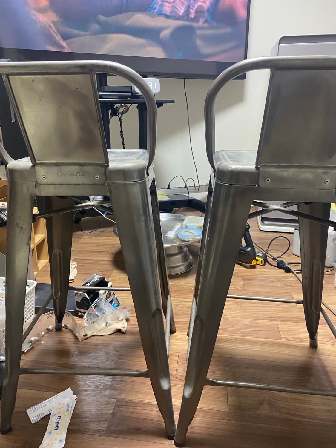 에나무로 빈티지 바 스툴 2개  상품이미지7