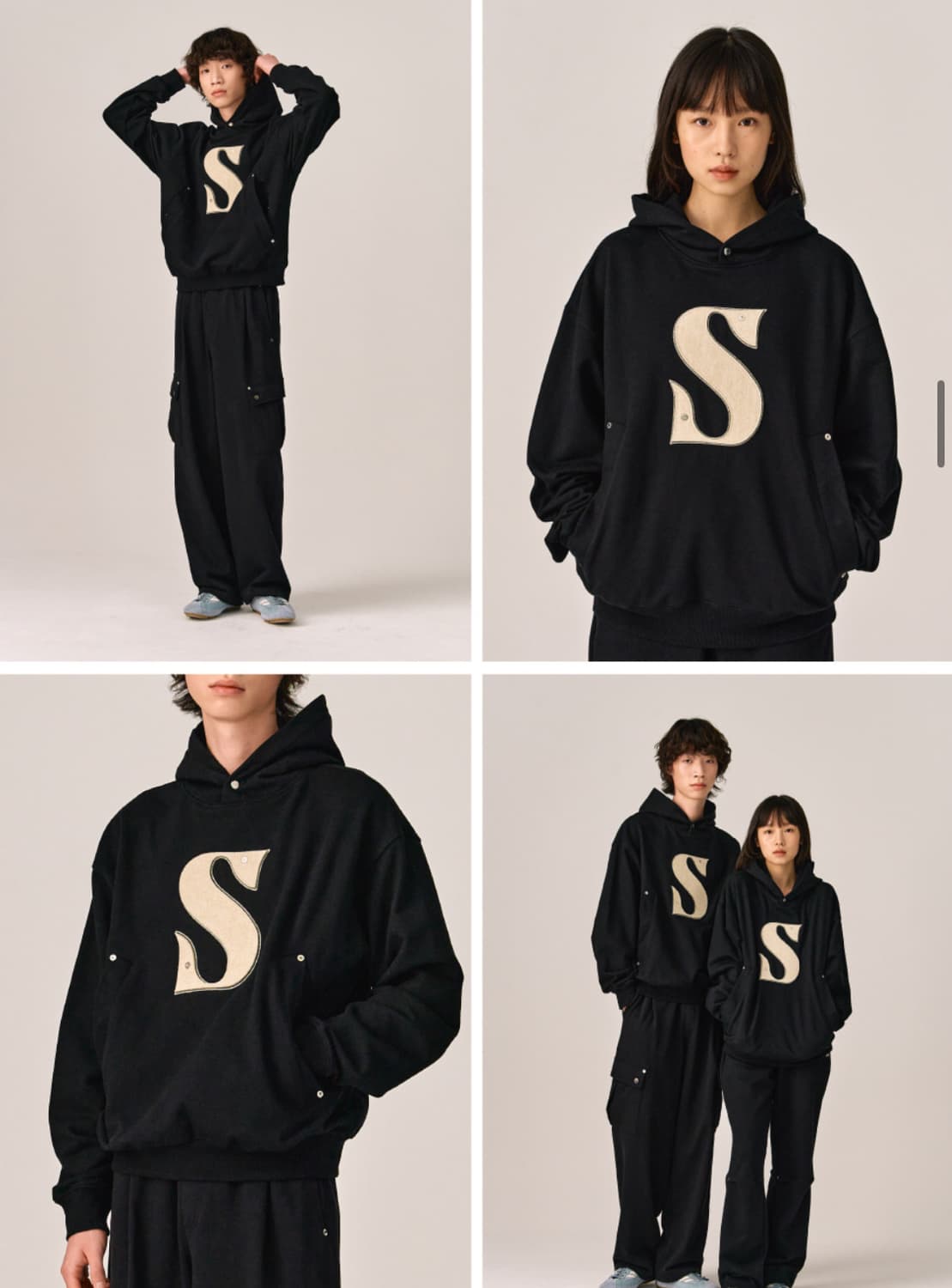 세터 리벳 아플리케 포켓 로고 후드 상품이미지7