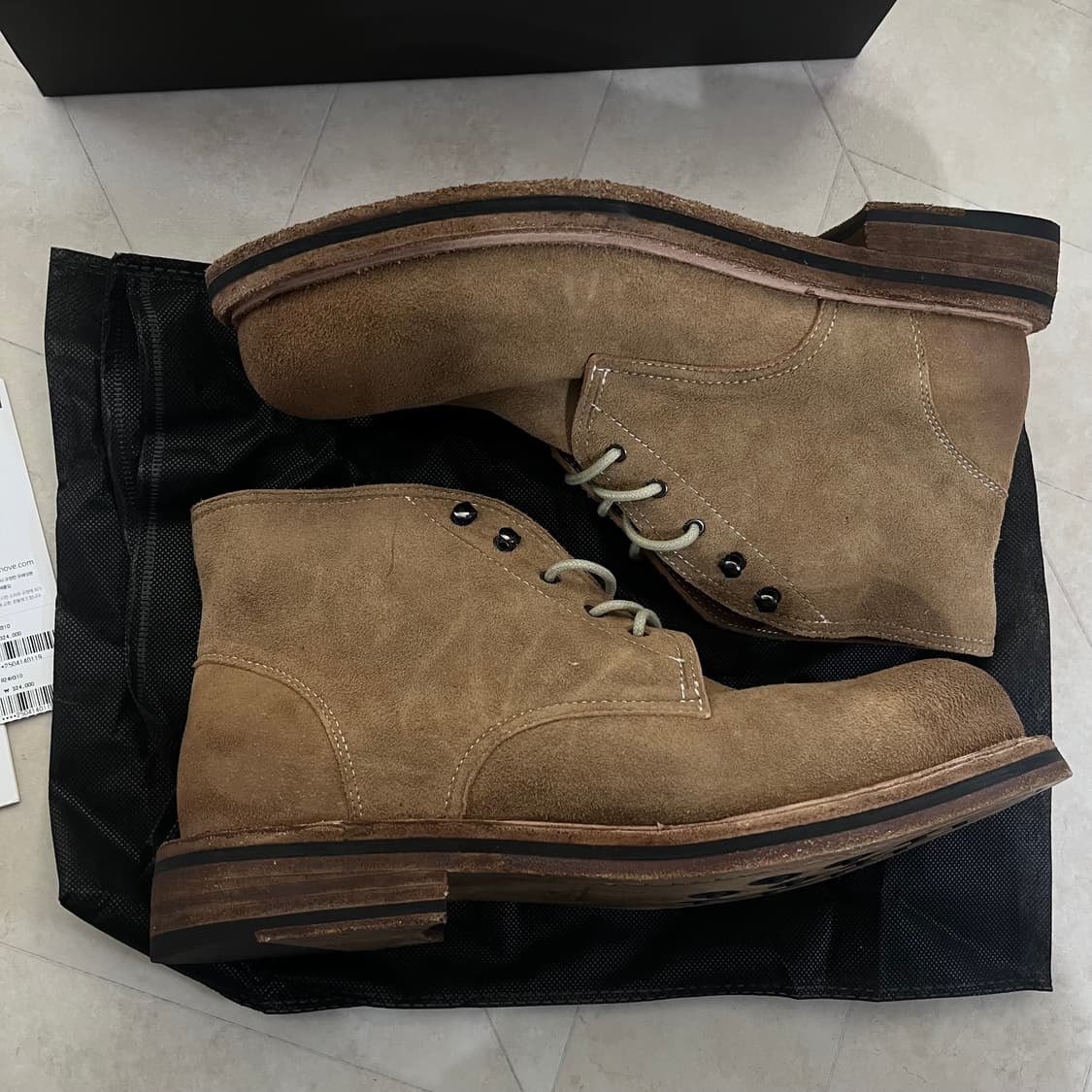 새상품(285) 로맨틱무브 서비스 부츠 홀스레더 빈티지카키 상품이미지5