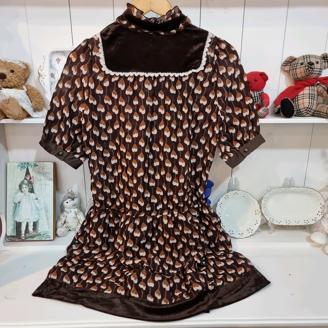 axes femme(엑시즈팜) 하트 안의 하트 초코무드 원피스 상품이미지7