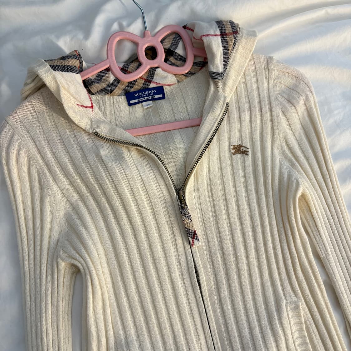 버버리 딱붙 골지 후드집업 상품이미지3