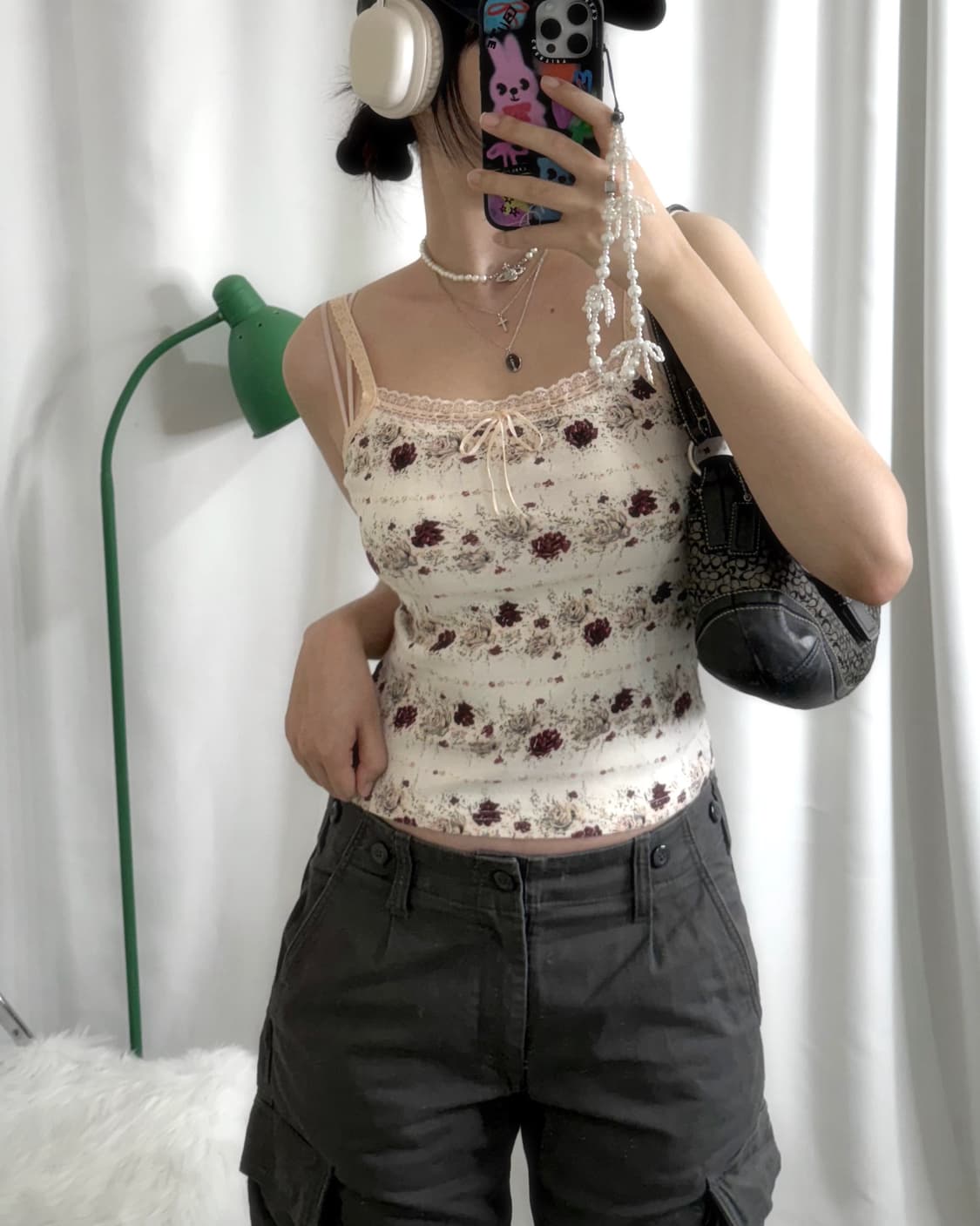 아이보리 빈티지 카고 팬츠 코디 세트 상품이미지3