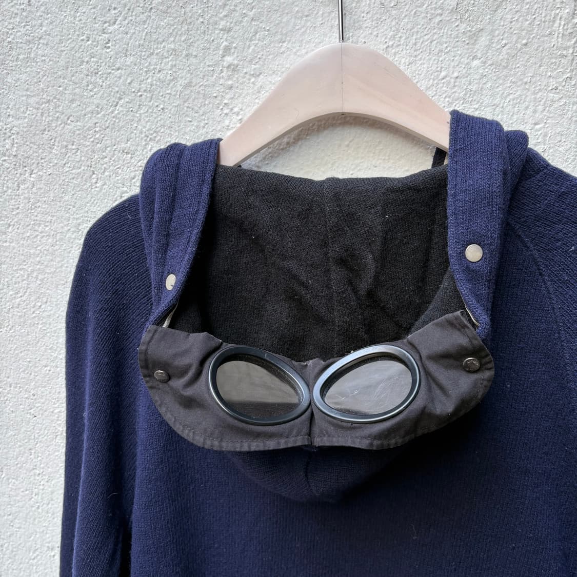 씨피컴퍼니 네이비 울 고글 후디 집업 자켓 상품이미지6