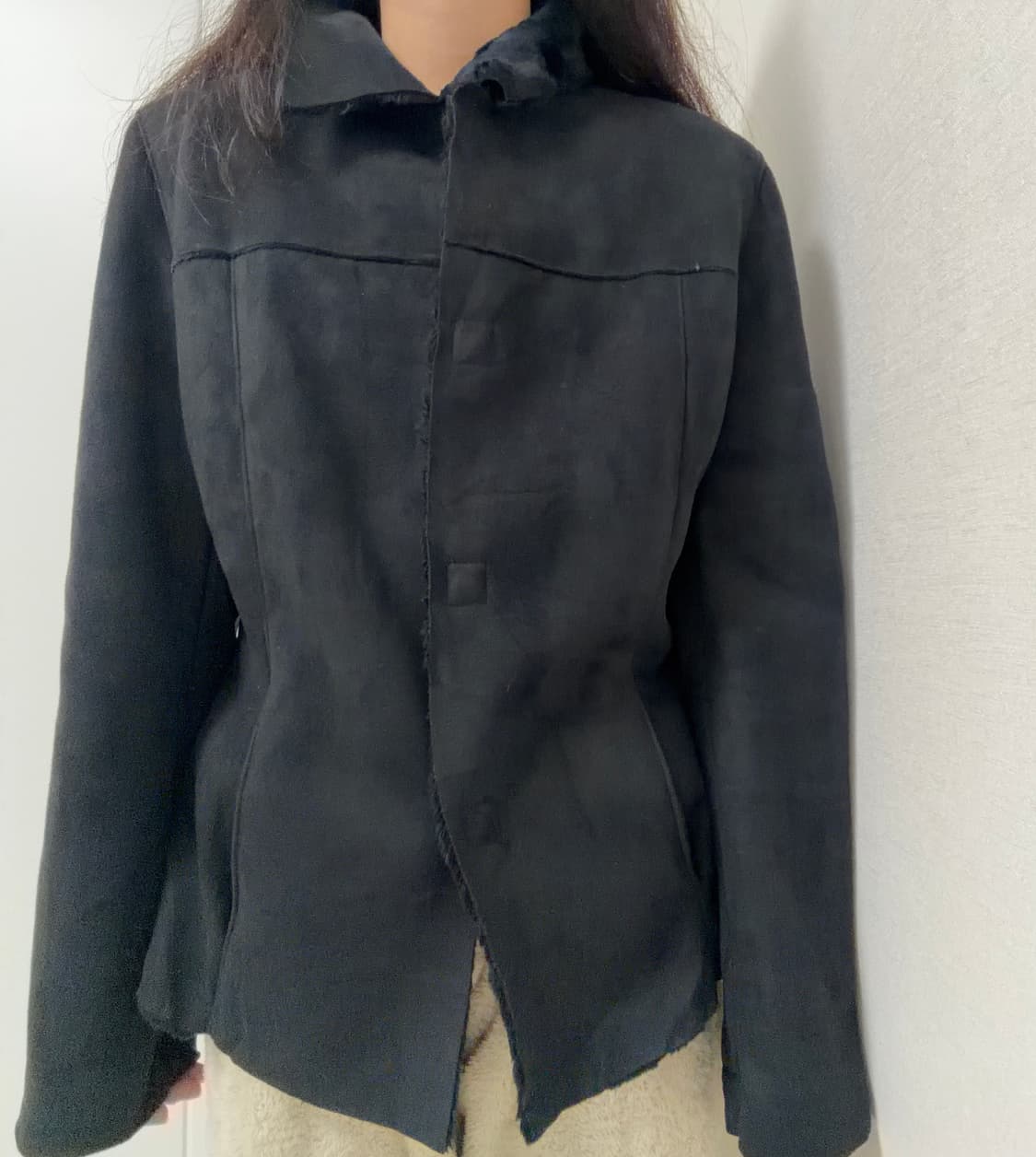 카라 베이직 자켓 무스탕 fur jacket 상품이미지6