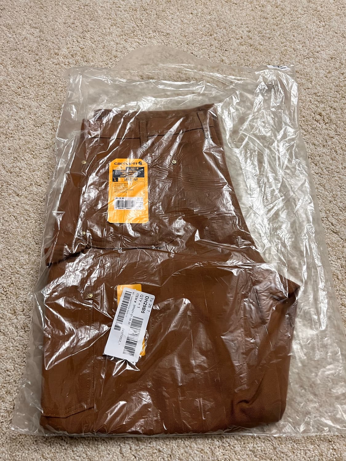 [새상품/택포함] 칼하트 B01 루즈핏 펌 덕 더블니 워크 팬츠 브라운 상품이미지6