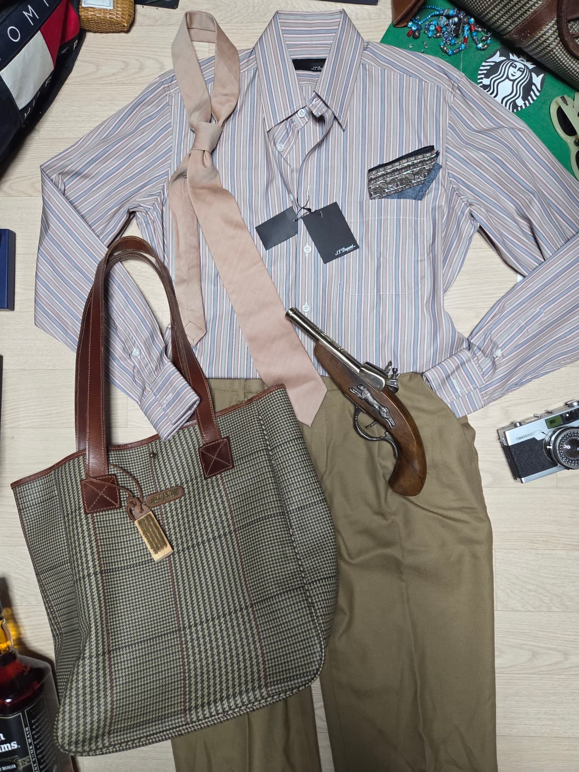 (새상품)(made in Italy)듀퐁 Dupont 셔츠 남방 스트라 상품이미지2