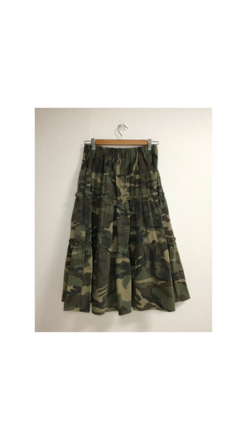 빈티지 카모 프릴 캉캉 밴딩스커트 상품이미지4