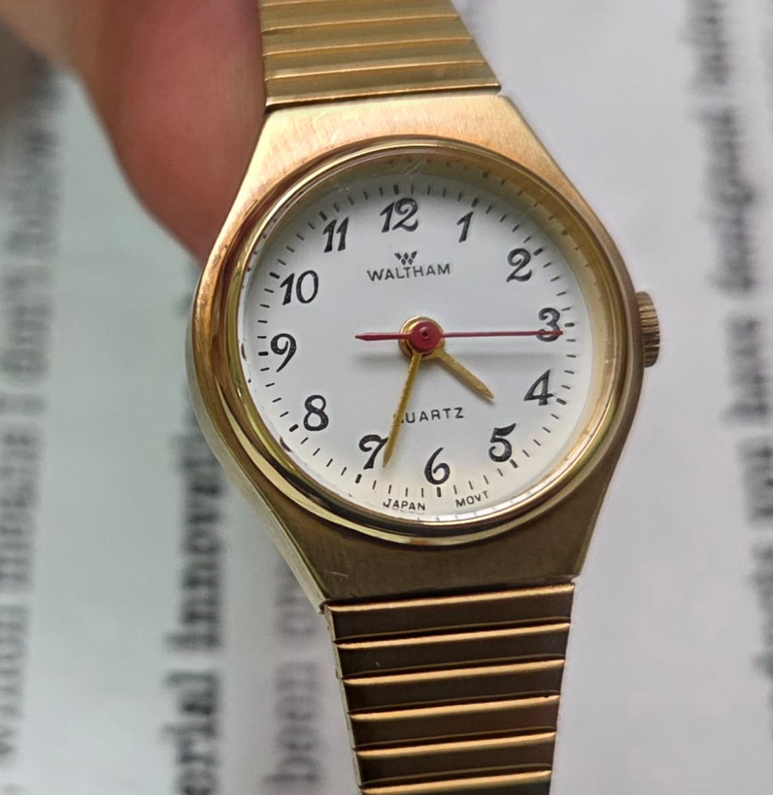 빈티지 월쌈 논데이트 쿼츠 아라빅인덱스 레드초침 여성용 상품이미지8
