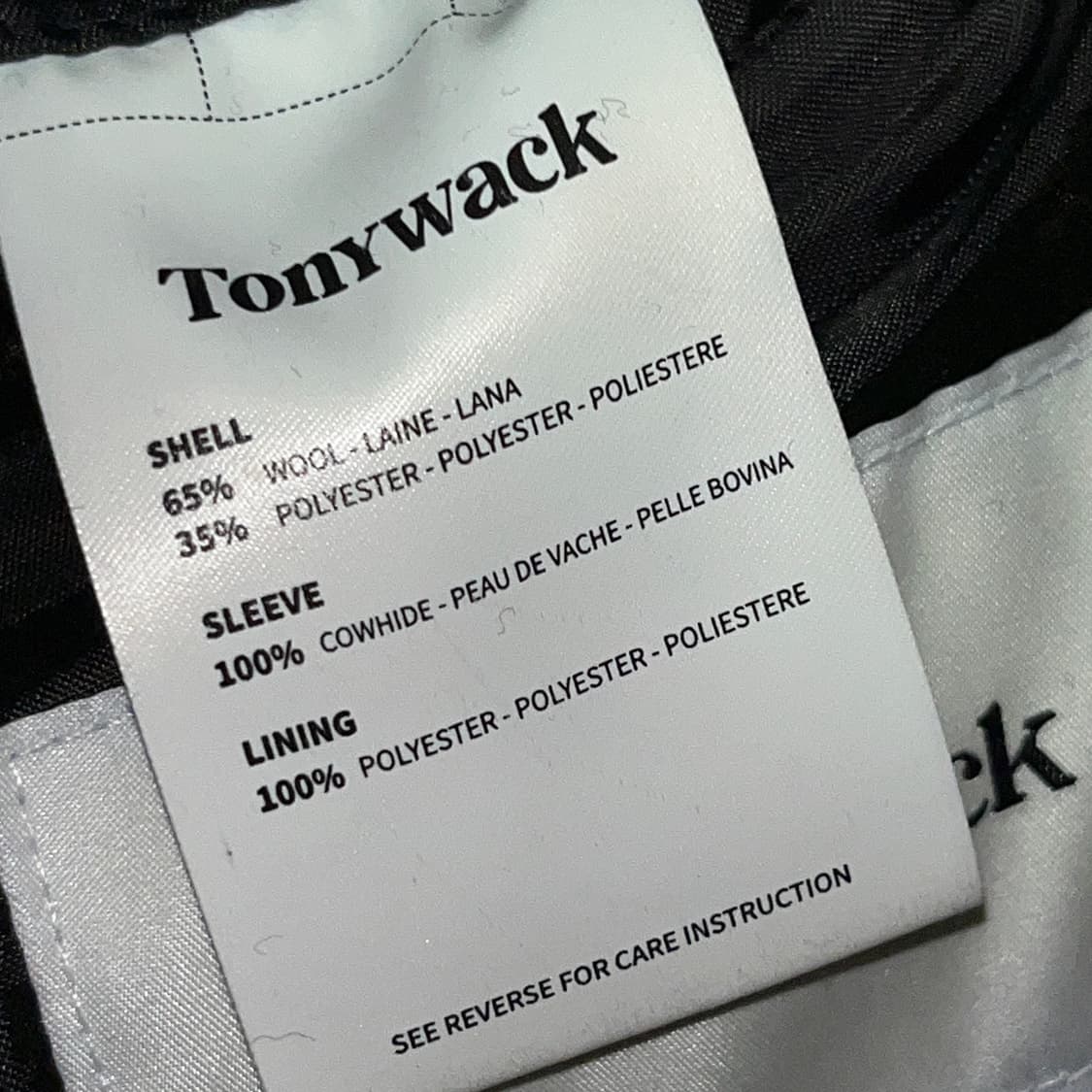 토니웩 Distressed Leather Varsity Jacket M 상품이미지3