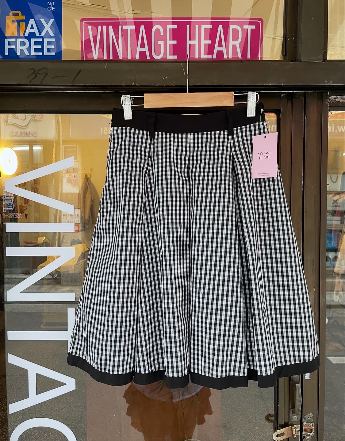 깅엄체크 플리츠 미디스커트 [무배] 상품이미지4