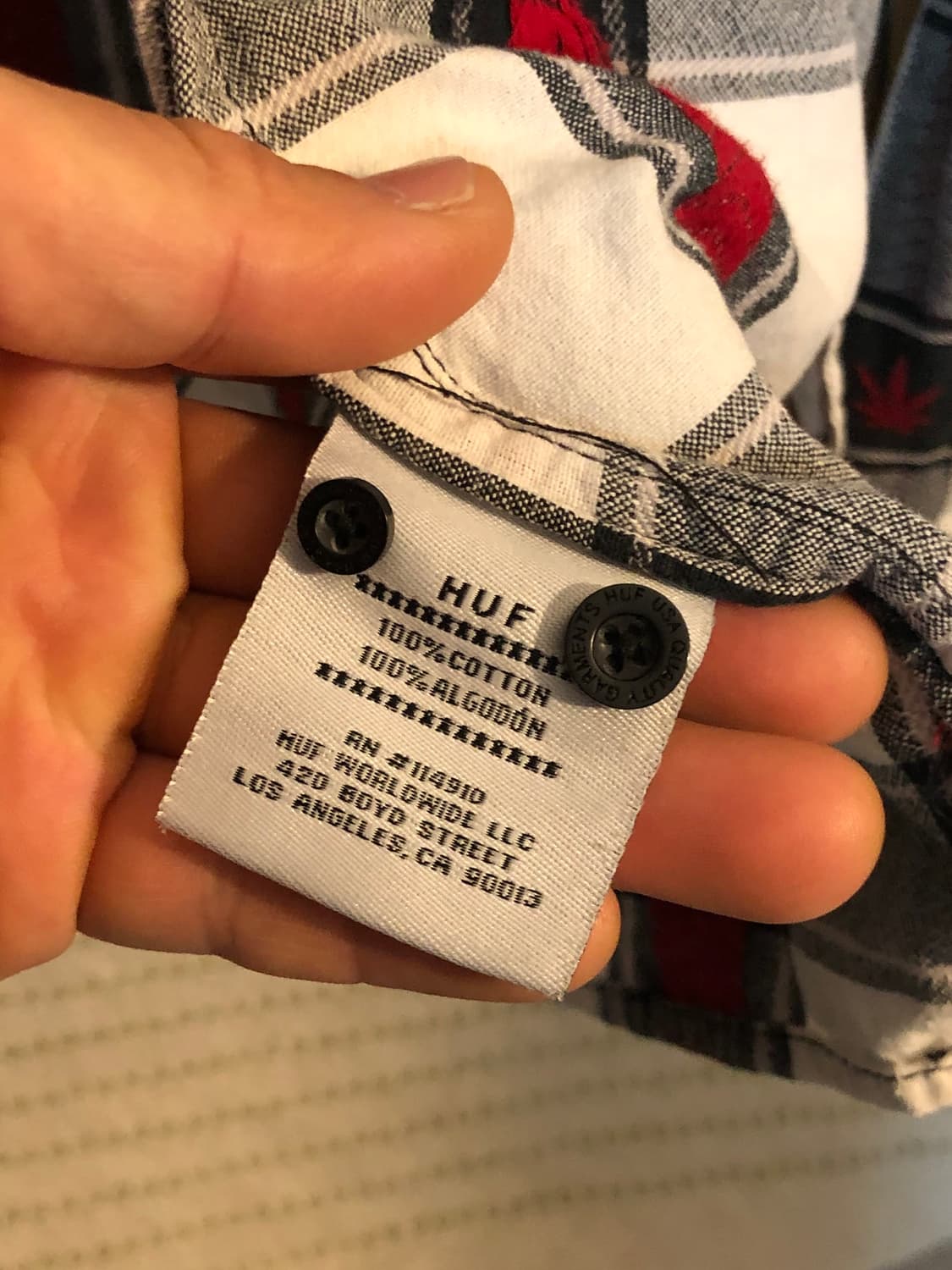 허프 블랙 화이트 체크 패턴 셔츠 L(100) 상품이미지6