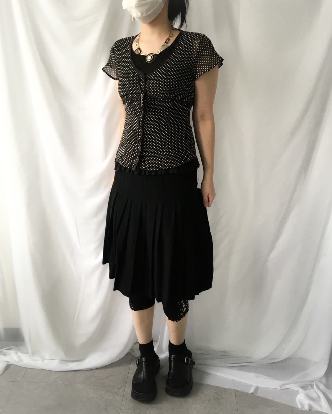 Dot pattern see through blouse 상품이미지5