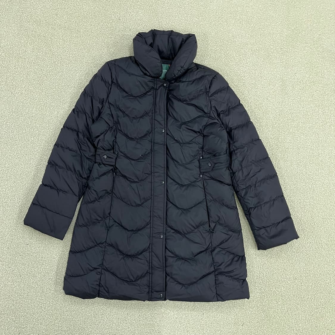 [90] 크로커다일 여성 네이비 덕다운 퀄팅 롱패딩 자켓 0107M1 상품이미지1