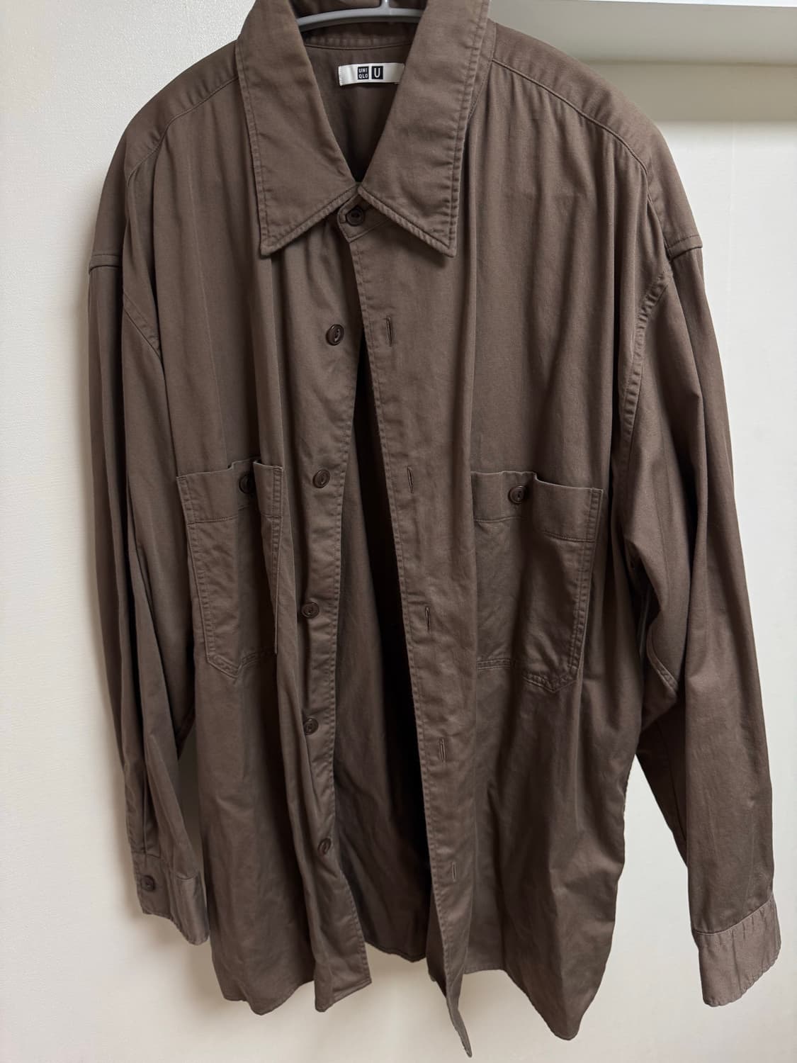 [XL]유니클로U 오버사이즈워크셔츠(브라운) 상품이미지6