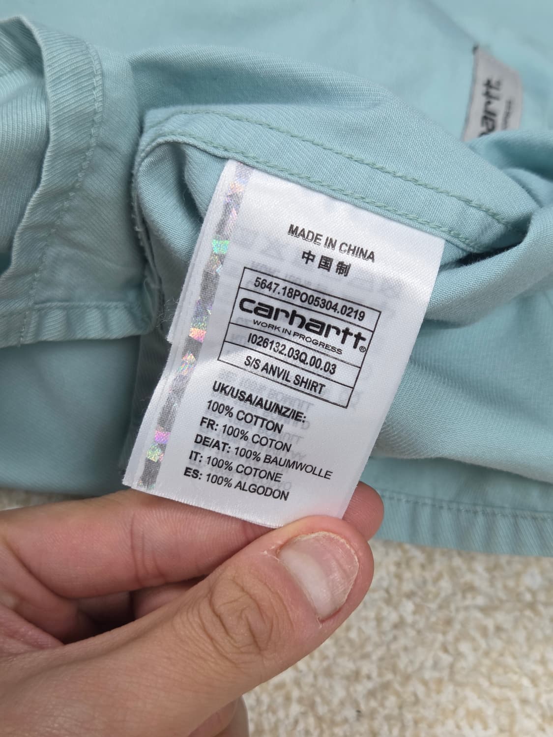 [칼하트 WIP] S/S 앤빌 셔츠 | S00068 상품이미지4