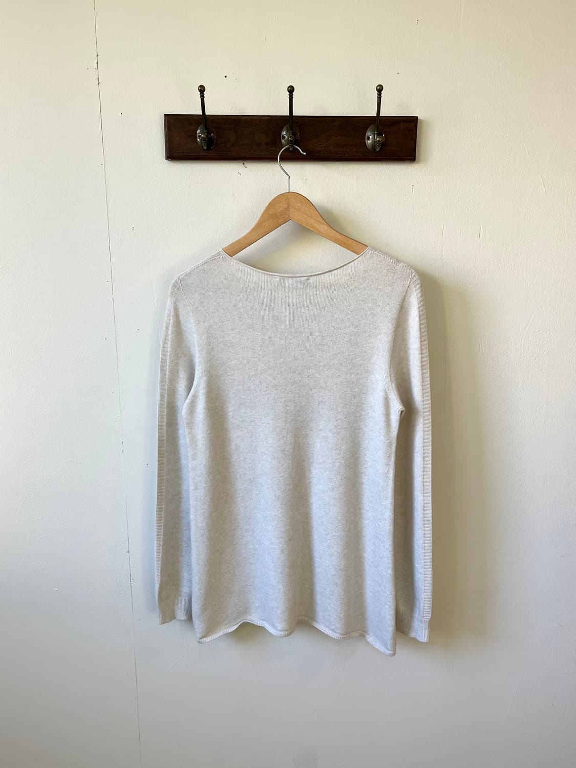 BLUE ICE 하트 패턴 캐시미어 크림 스웨터 상품이미지4