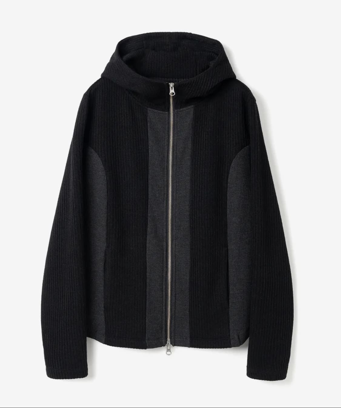 밀로우먼 투웨이 사이드 블랙 후드집업 상품이미지1