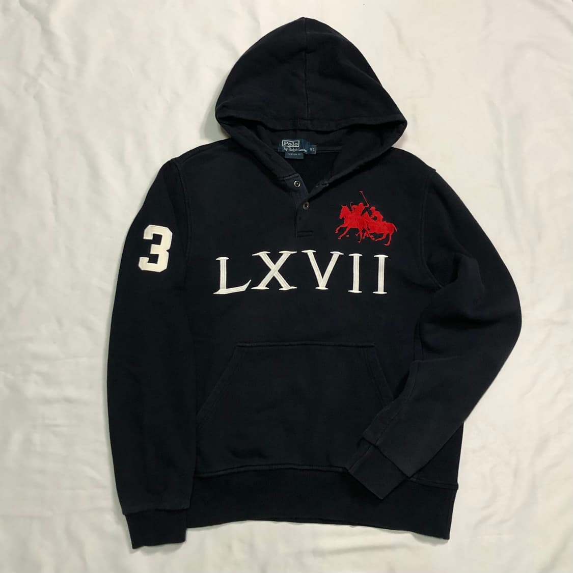 폴로 랄프로렌 LXVII 빅포니 네이비 후드티 상품이미지2