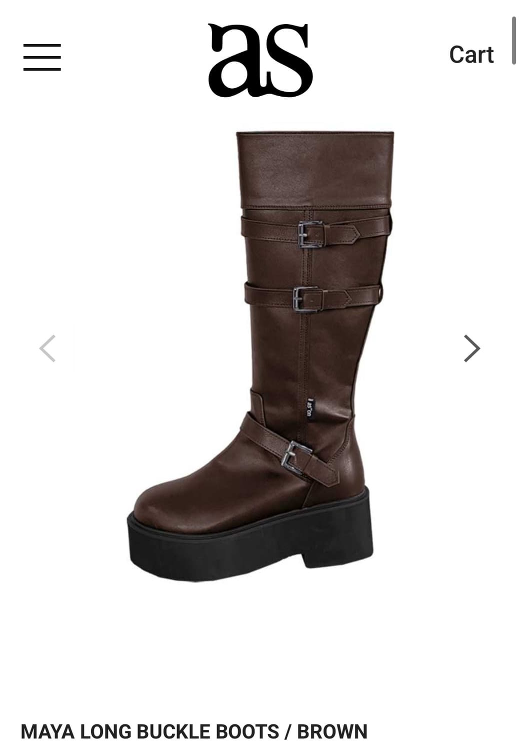 애즈온 MAYA LONG BUCKLE BOOTS / BROWN 235 상품이미지1