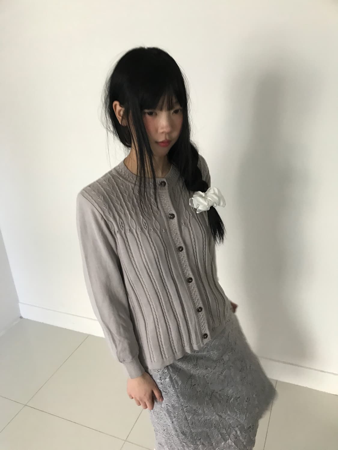 Vintage embroidery punching cardigan 상품이미지9